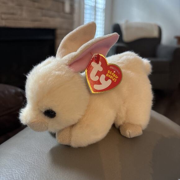NWT Ty Beanie Baby - CREAMPUFF the Bunny Rabbit 6" Stuffed Animal Toy - Picture 7 of 10